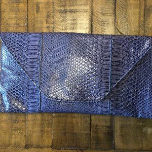 BRAND NEW- Blue Snake Print Clutch